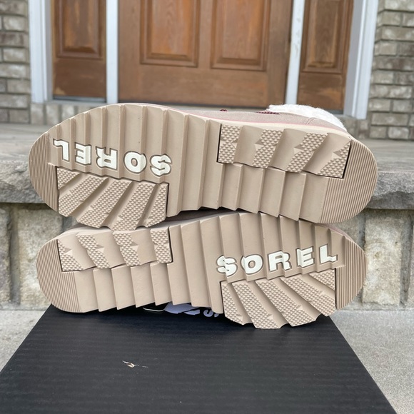 SOREL HARLOW LACE COZY US 8 Women's Outdoor Boot Waterproof Suede Beige New - Picture 9 of 10